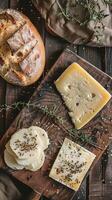 rustico pane con anziano formaggio foto