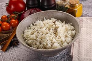 indiano cucina Jeera basmati riso foto