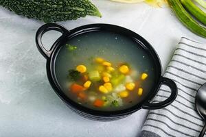 la minestra con Mais e broccoli foto