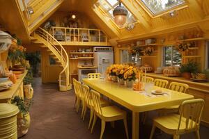 moderno giallo cucina a casa design idee professionale pubblicità fotografia foto