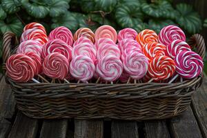 caramelle Prodotto con cestino professionale pubblicità cibo fotografia foto