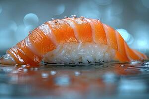 sashimi Sushi nel il cucina tavolo professionale pubblicità cibo fotografia foto
