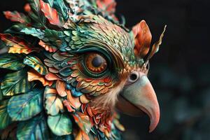 tre fantasia animale speciale effetti rendere su creazioni di racye uccello foto