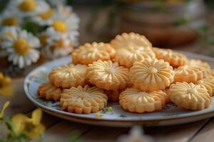 eid al Fitr porta pace felicità prosperità e biscotti. foto