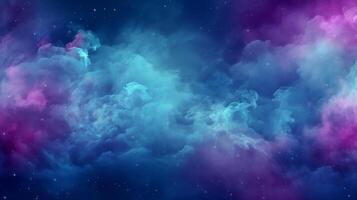 vivace cosmico sfondo con stelle sparpagliato attraverso un' colorato nebulosa nube distesa foto