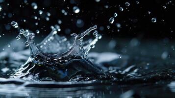 acqua spruzzo su il nero sfondo foto