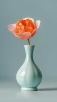 arancia fioritura nel ceramica vaso foto