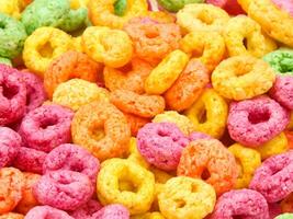 colorato cereale anelli come un' sfondo foto