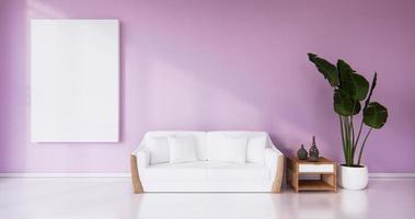 poltrona bianca in soggiorno, pareti rosa - stile rosa, rendering 3d foto