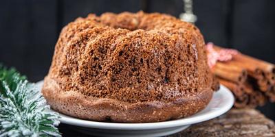 torta dolci di natale torte fatte in casa dolce dessert cartolina di natale capodanno pan di spagna cioccolato vacanza regalo cibo sfondo rustico vista dall'alto copia spazio foto