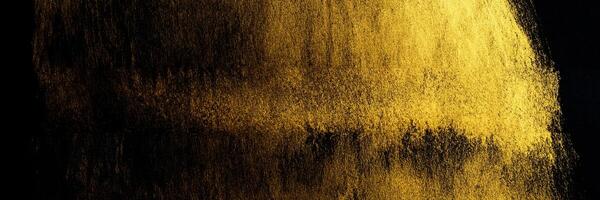 d'oro pennellata residuo su elegante nero sfondo. foto