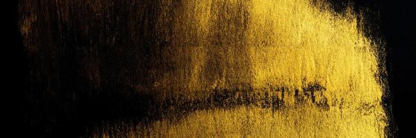 d'oro pennellata residuo su elegante nero sfondo. foto