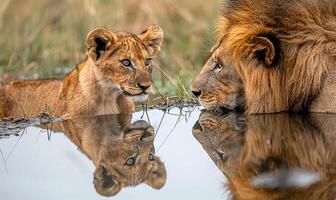 cucciolo affascinato di riflessione foto