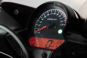 dettaglio Visualizza di rosso gli sport genere motocicletta con carburante iniezione sistema, 250 cc motore, foto