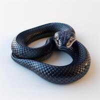 serpente nero su sfondo bianco foto