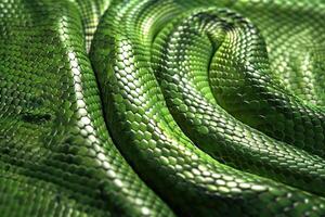 ai generato serpente pelle struttura pelle struttura verde pitone serpente pelle struttura sfondo. foto