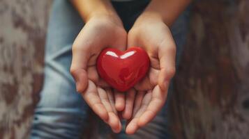 ai generato cuore giorno amore famiglia Salute gratitudine CRS. foto