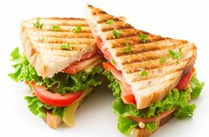 ai generato grigliato Sandwich con mostarda foto