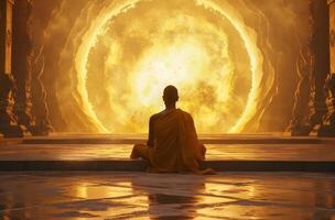 monaco Meditare prima cosmico cerchio foto