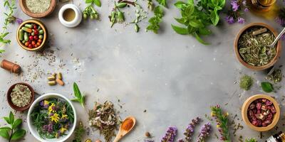 ai generato tema di salutare e naturale tradizionale Cinese medicina foto