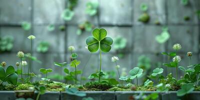 ai generato trifoglio pianta è un irlandesi simbolo di bene fortuna per st. Patrick giorno foto