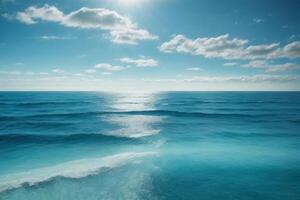 un' bellissimo spiaggia con onde e blu cielo foto