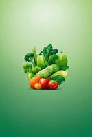 un' verde sfondo con verdure e erbe aromatiche foto