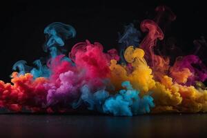 colorato Fumo è essere creato nel il aria foto