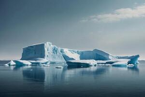 iceberg galleggiante nel il acqua a tramonto foto