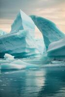 iceberg nel il acqua con blu acqua e nuvole foto