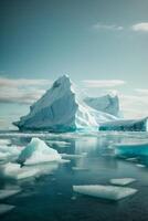 iceberg nel il acqua con blu acqua e nuvole foto