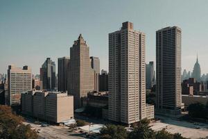 un' Visualizza di il città a partire dal in cima un' edificio foto