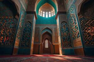 il blu e verde moschea nel Uzbekistan foto