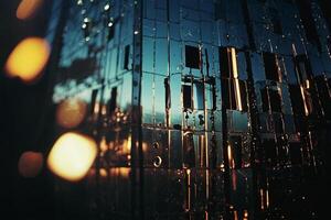 un' Visualizza di il strada a notte con pioggia gocce su il finestra foto