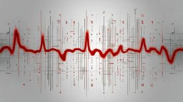 cardiogramma nel rosso su un' bianca sfondo foto