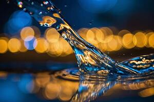 ai generato acqua spruzzo con bokeh effetto foto