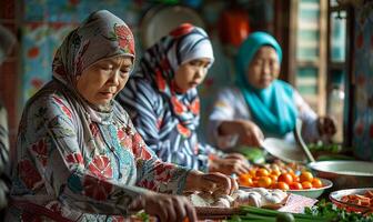 casa eid al-Fitr preparazioni di donne foto