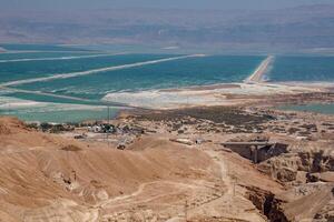 deserto paesaggio di Israele, morto mare, Giordania. selettivo messa a fuoco foto