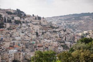 Visualizza per Gerusalemme a partire dal città di davide. vecchio città. Israele. selettivo messa a fuoco foto