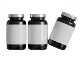 nero plastica bottiglia isolato su bianca sfondo foto