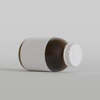 medicina pillola bottiglia isolato su un' bianca sfondo 3d interpretazione illustrazione foto