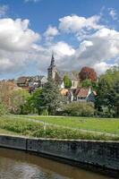 kettwig,parte di cittadina Essen a ruhr fiume,ruhrgebiet,nord renano-vestfalia, germania foto