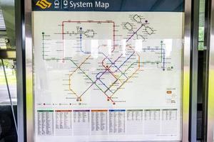 Singapore, 22 giugno 2018 - mappa della metropolitana