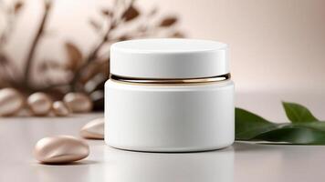 minimalista Opaco bianca cura della pelle vaso con elegante design foto