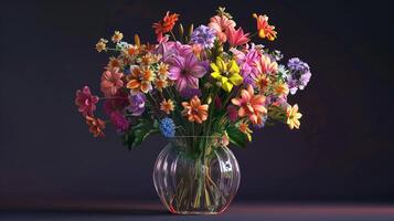 un' fresco mazzo di Multi colorato fiori foto