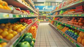 abbondanza di salutare cibo scelte nel supermercato foto