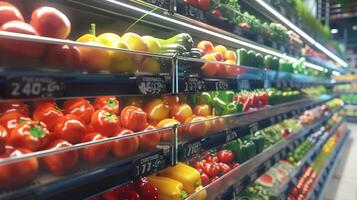 abbondanza di salutare cibo scelte nel supermercato foto