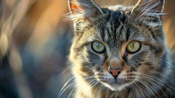 animale nel selvaggio natura allo stato selvaggio gatto vicino su foto