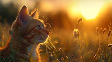 animale natura allo stato selvaggio gatto nel erboso savana foto