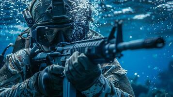 esercito soldato immersione subacqueo attrezzata foto